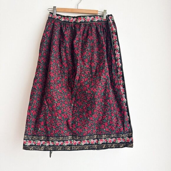 Suttles and Seawinds Reversible Wrap Skirt Floral L - Picture 2 of 10